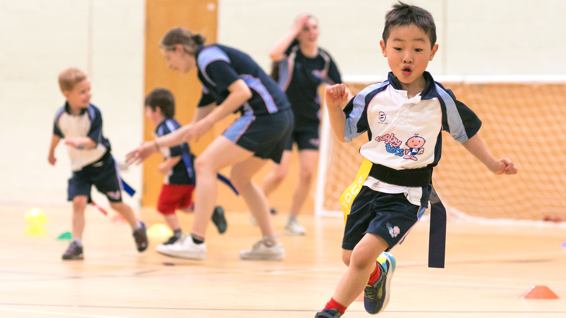 Children playing Tag Rugby at Rugbytots.